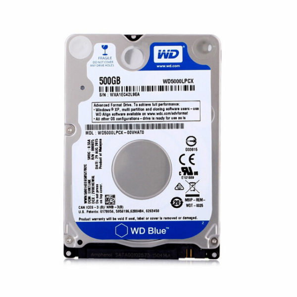 WD INTERNAL NOTEBOOK HARD DRIVE (BLUE) 500GB 2.5" SATA