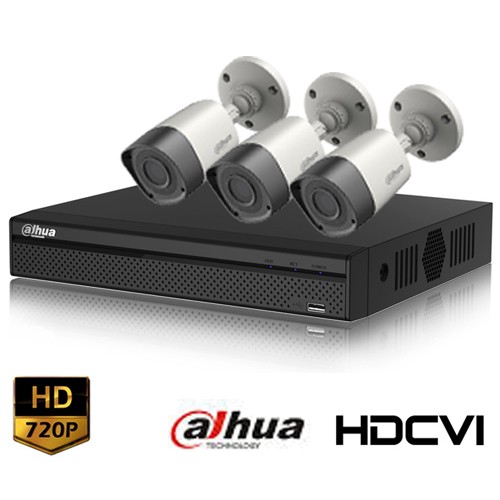 HD-CVI 04 Channel DVR With 03 Units HD-CVI 720p Camera